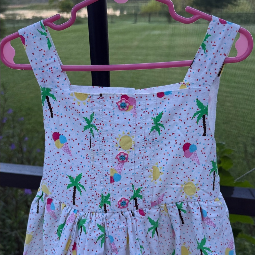 Marmellata cotton ice cream and palm tree print vacation party sundress size 5